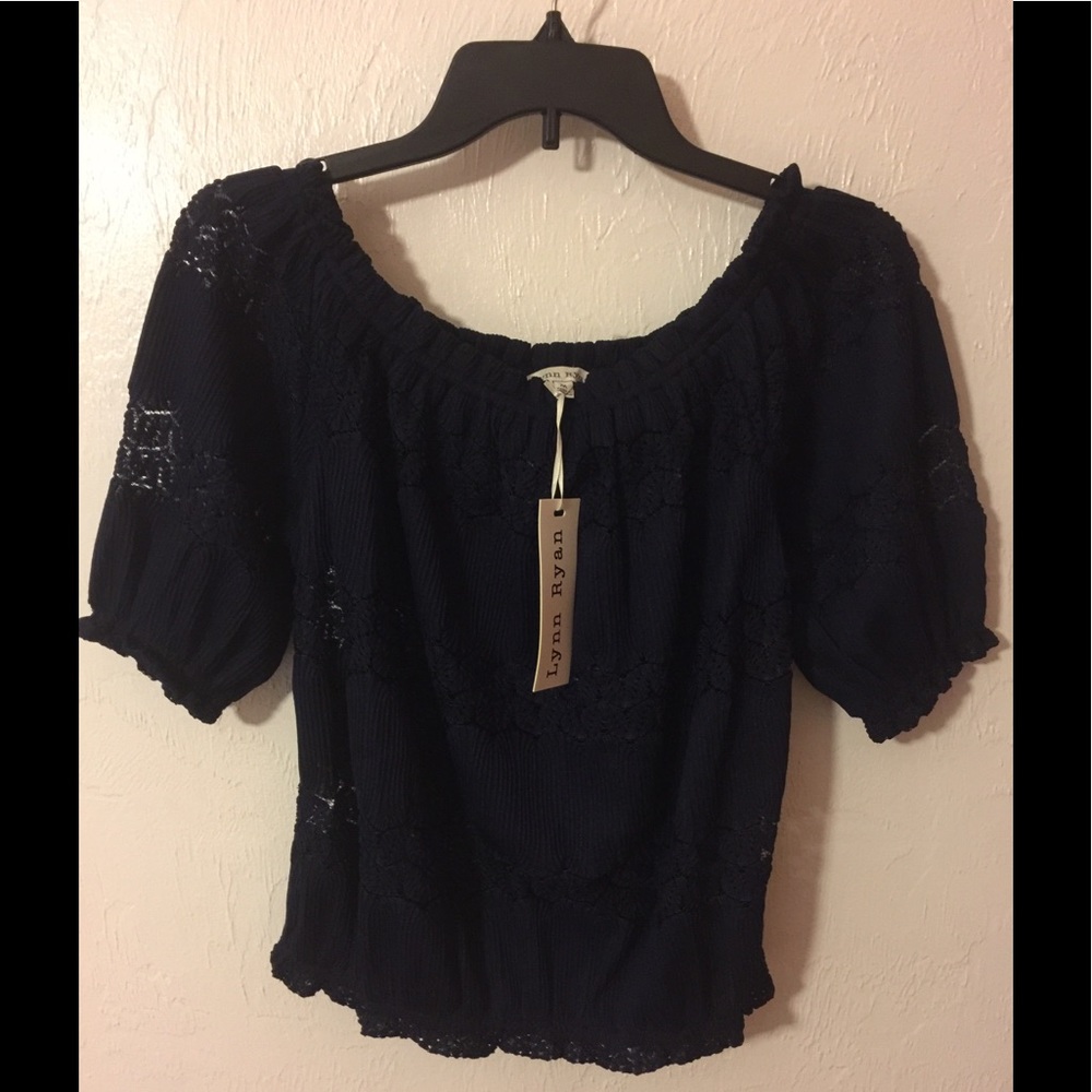 Dark blue perforated shirt